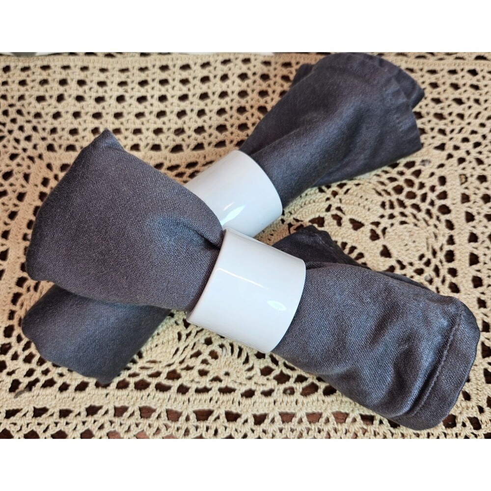 Set of 4 Cloth Napkins Charcoal Dark Gray 15" x 17"
